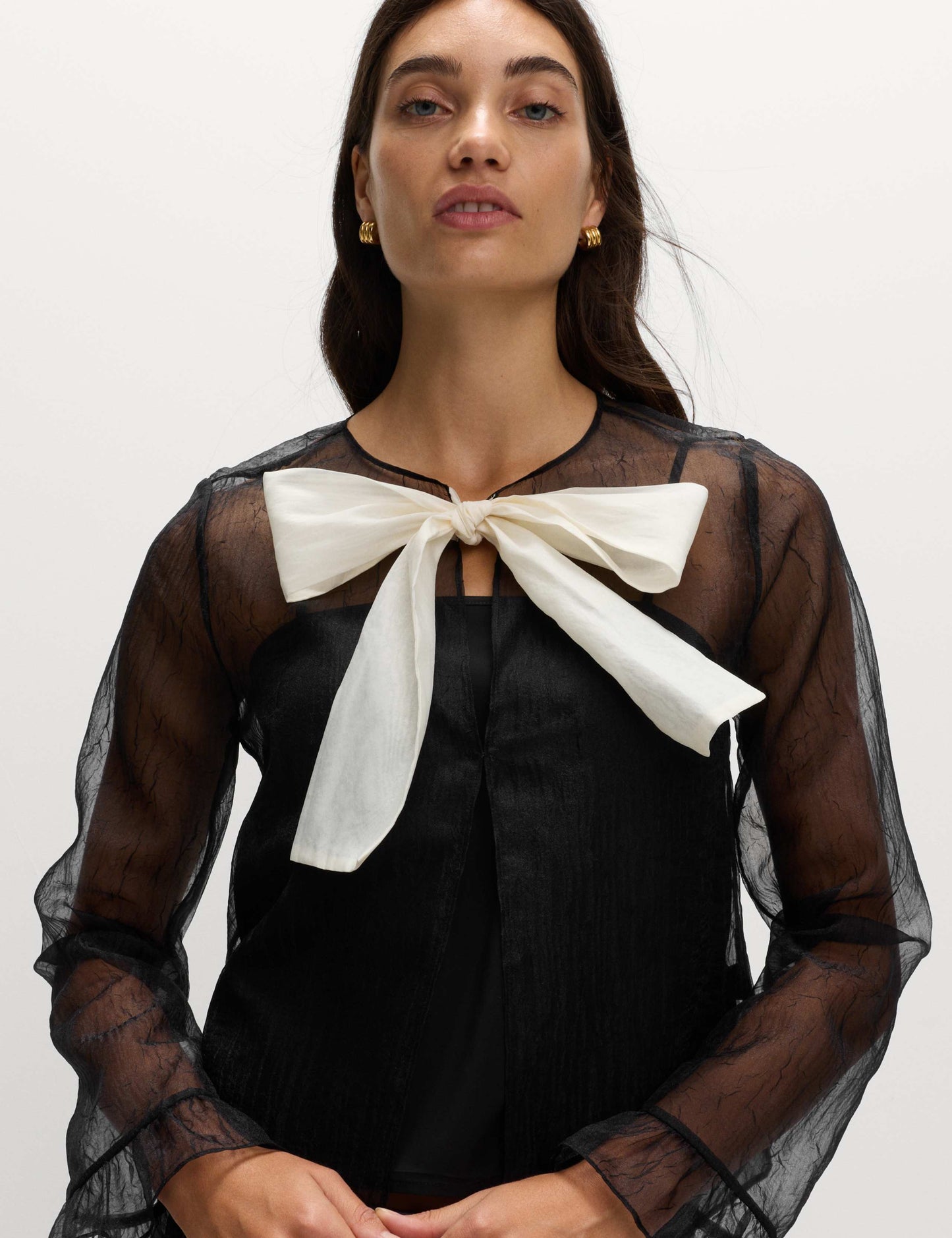 Organza Tie Neck Top