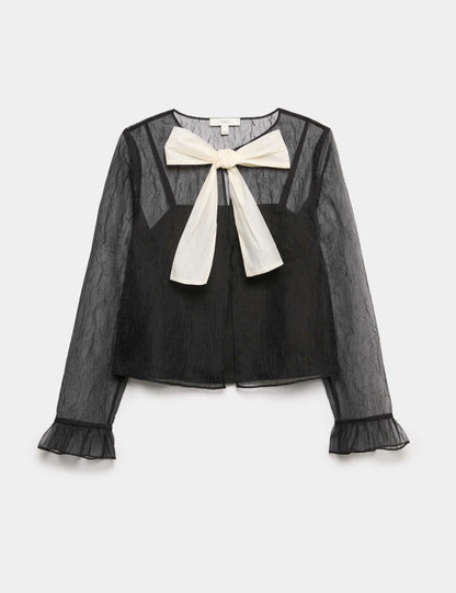 Organza Tie Neck Top