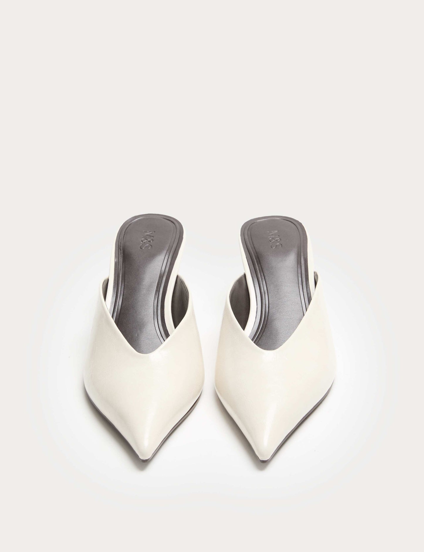 Patent Slip On Kitten Heel Pointed Mules