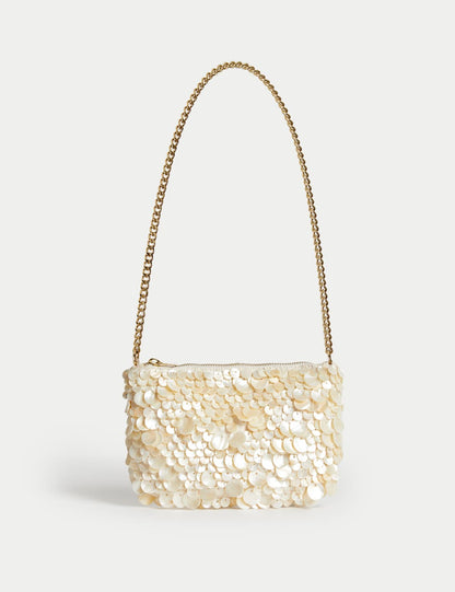 Pearl Chain Strap Shoulder Bag