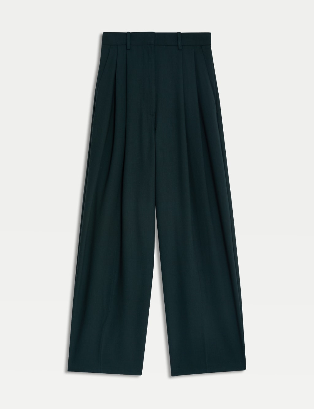 Pleat Front Wide Leg Trousers