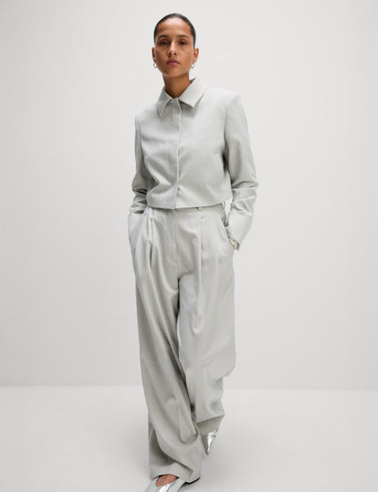 Pleat Front Wide Leg Trousers