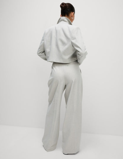 Pleat Front Wide Leg Trousers