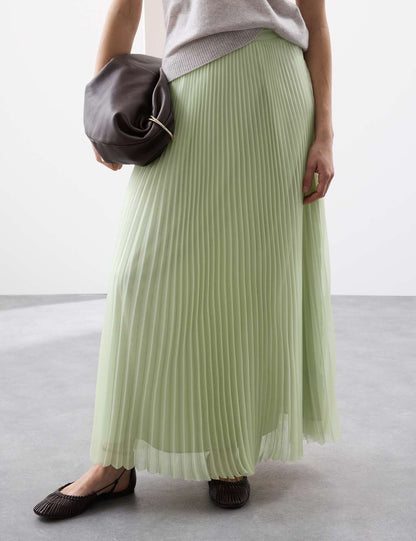 Pleated Maxi Skirt