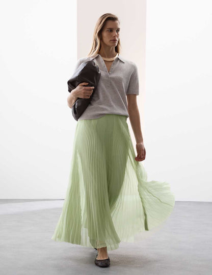 Pleated Maxi Skirt