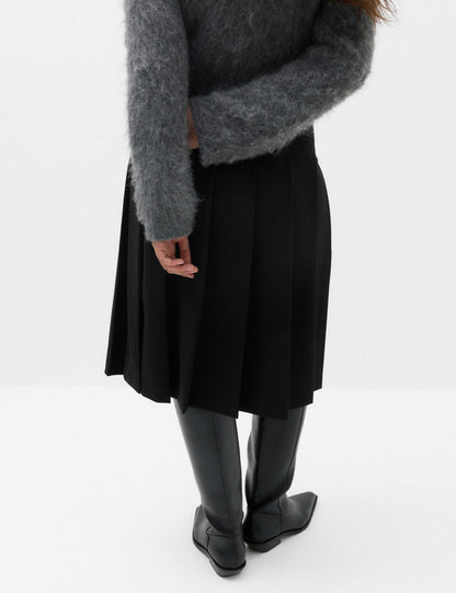 Pleated Wrap Kilt Skirt