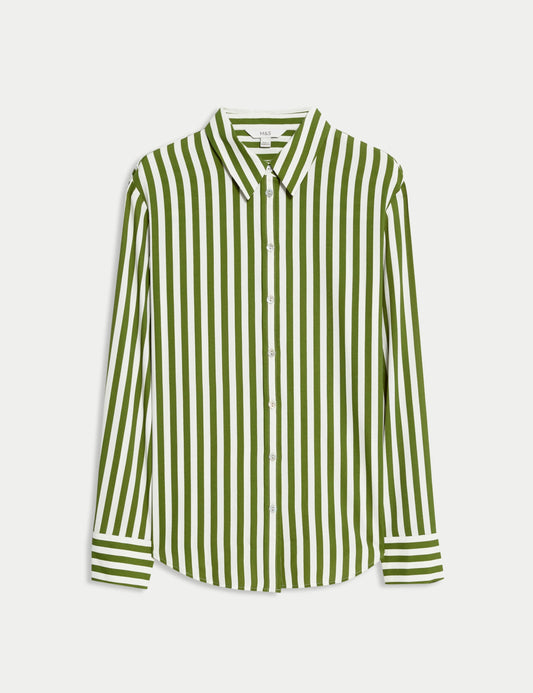 Printed Collared Button Through Shirt