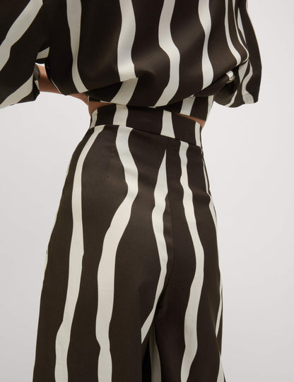 Printed Wide Leg Trousers