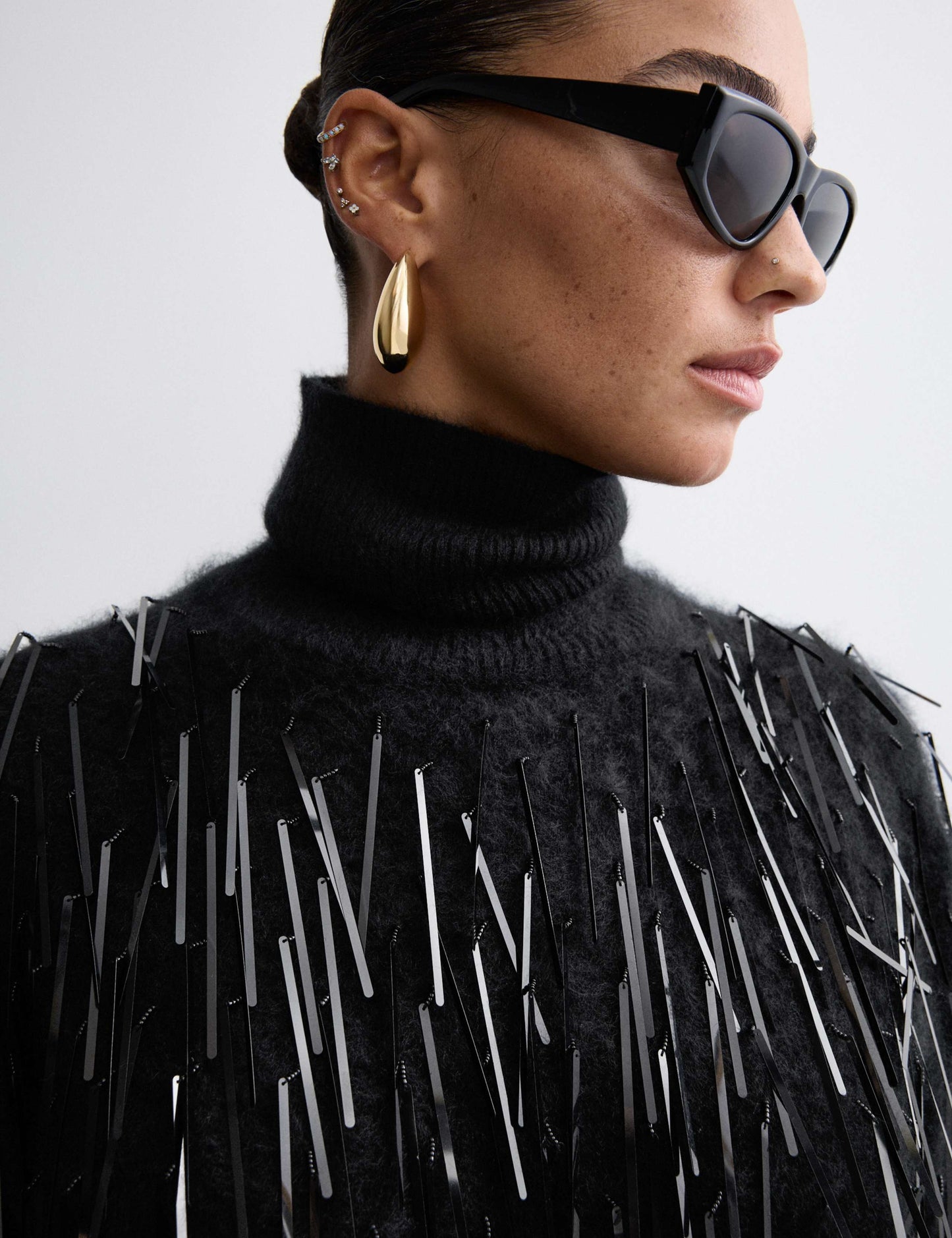 Pure Cashmere Embellished Mini Jumper Dress