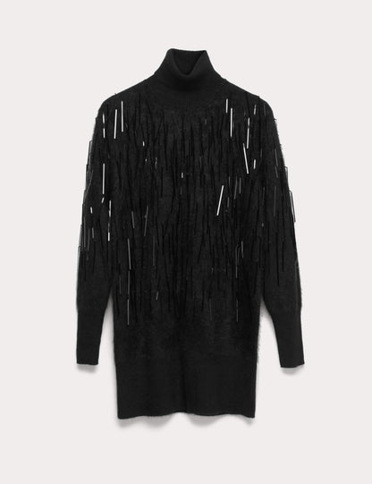 Pure Cashmere Embellished Mini Jumper Dress