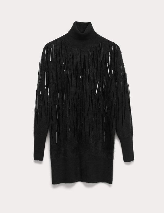 Pure Cashmere Embellished Mini Jumper Dress