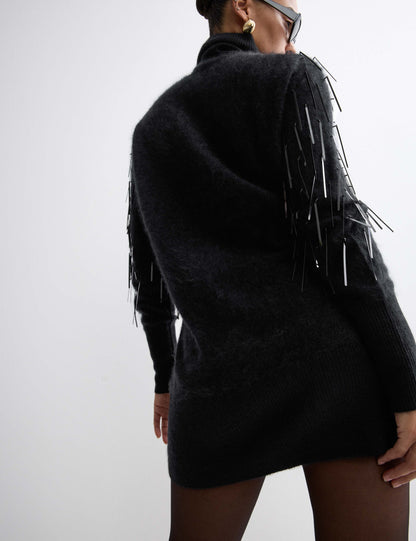 Pure Cashmere Embellished Mini Jumper Dress