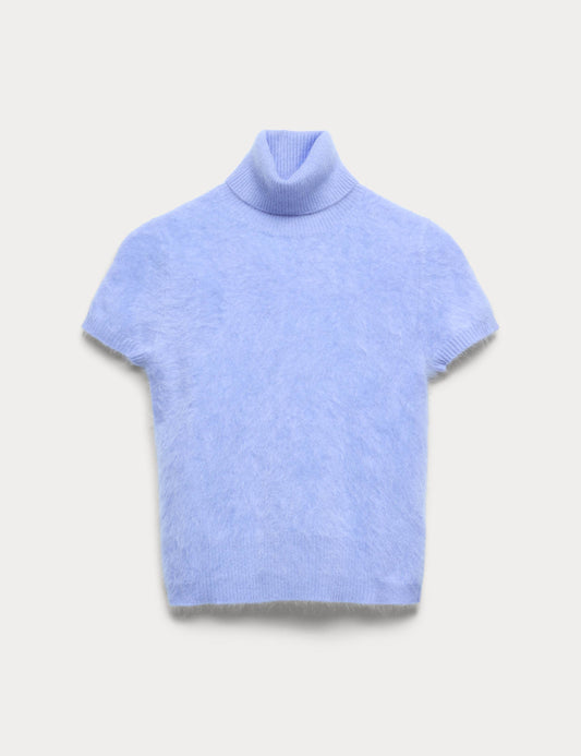 Pure Cashmere Roll Neck Knitted Top