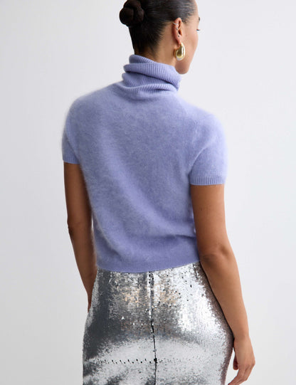 Pure Cashmere Roll Neck Knitted Top