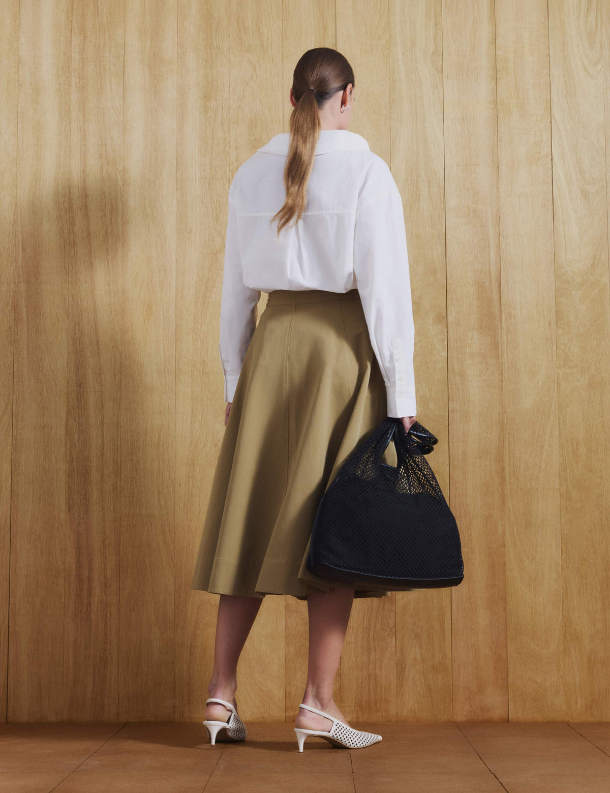 Pure Cotton Asymmetric Collar Shirt