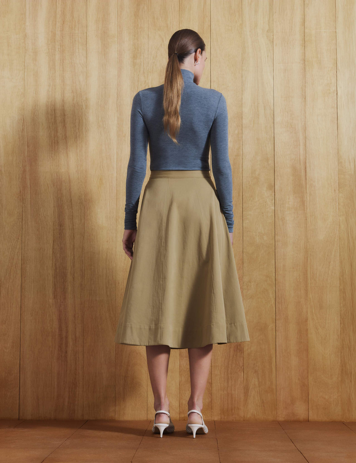 Pure Cotton Buckle Detail Midi Wrap Skirt