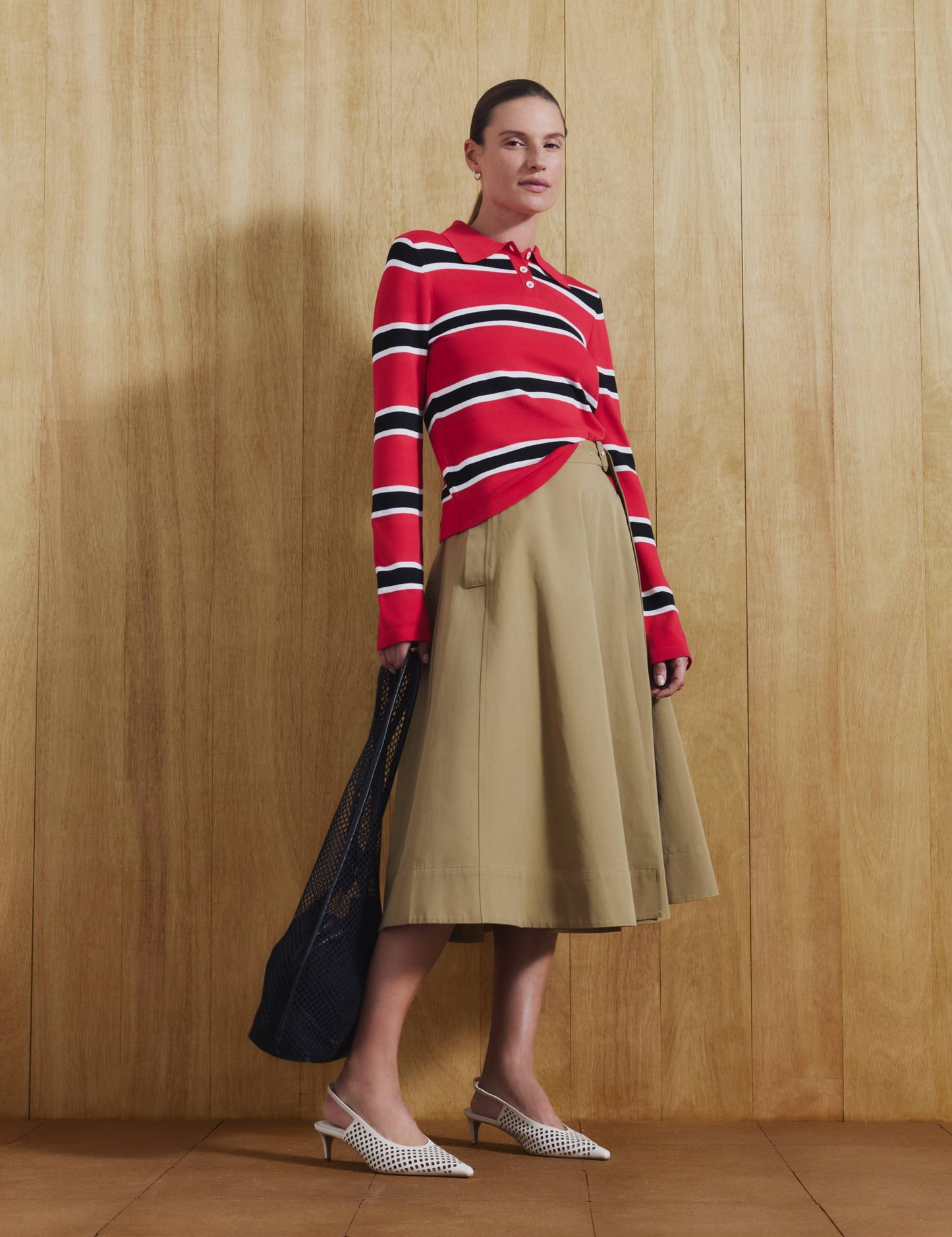 Pure Cotton Buckle Detail Midi Wrap Skirt
