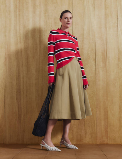 Pure Cotton Buckle Detail Midi Wrap Skirt