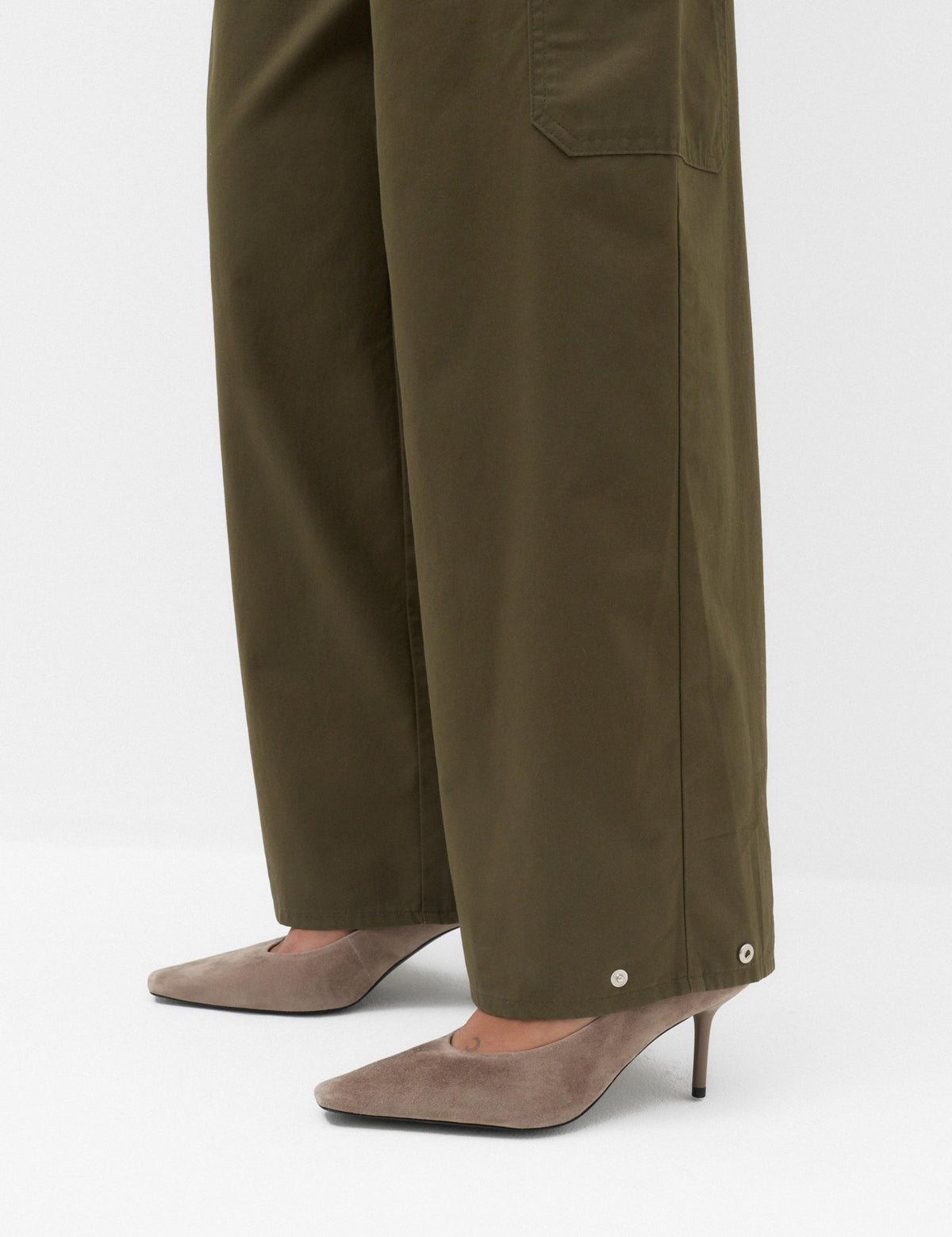 Pure Cotton Cargo Barrel Leg Trousers