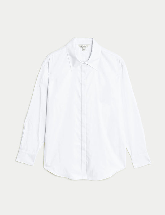 Pure Cotton Collared Relaxed Shirt