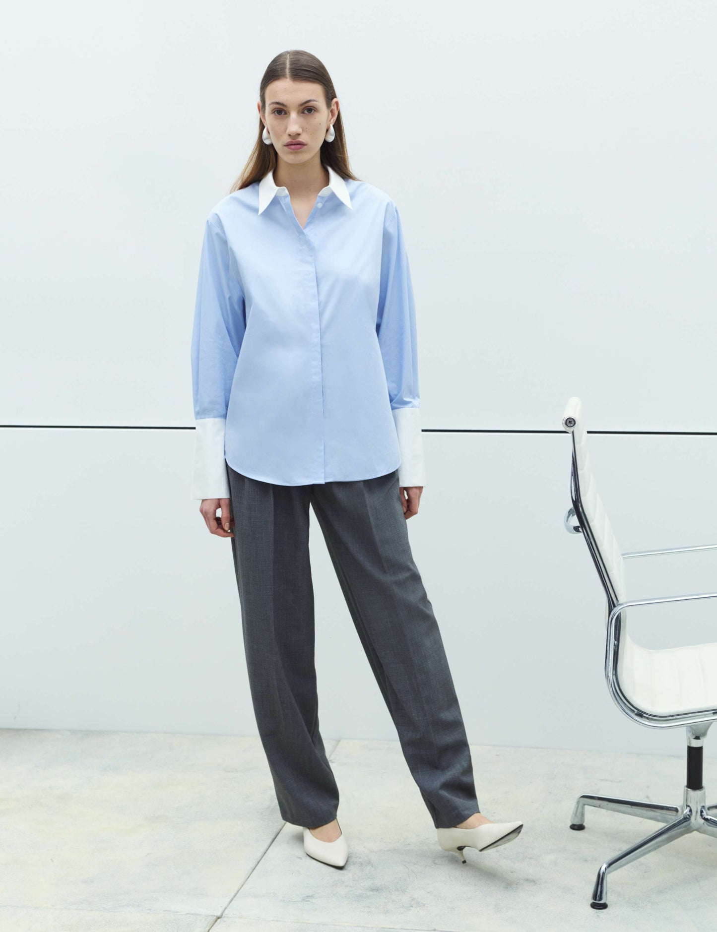Pure Cotton Contrast Detail Oversized Shirt