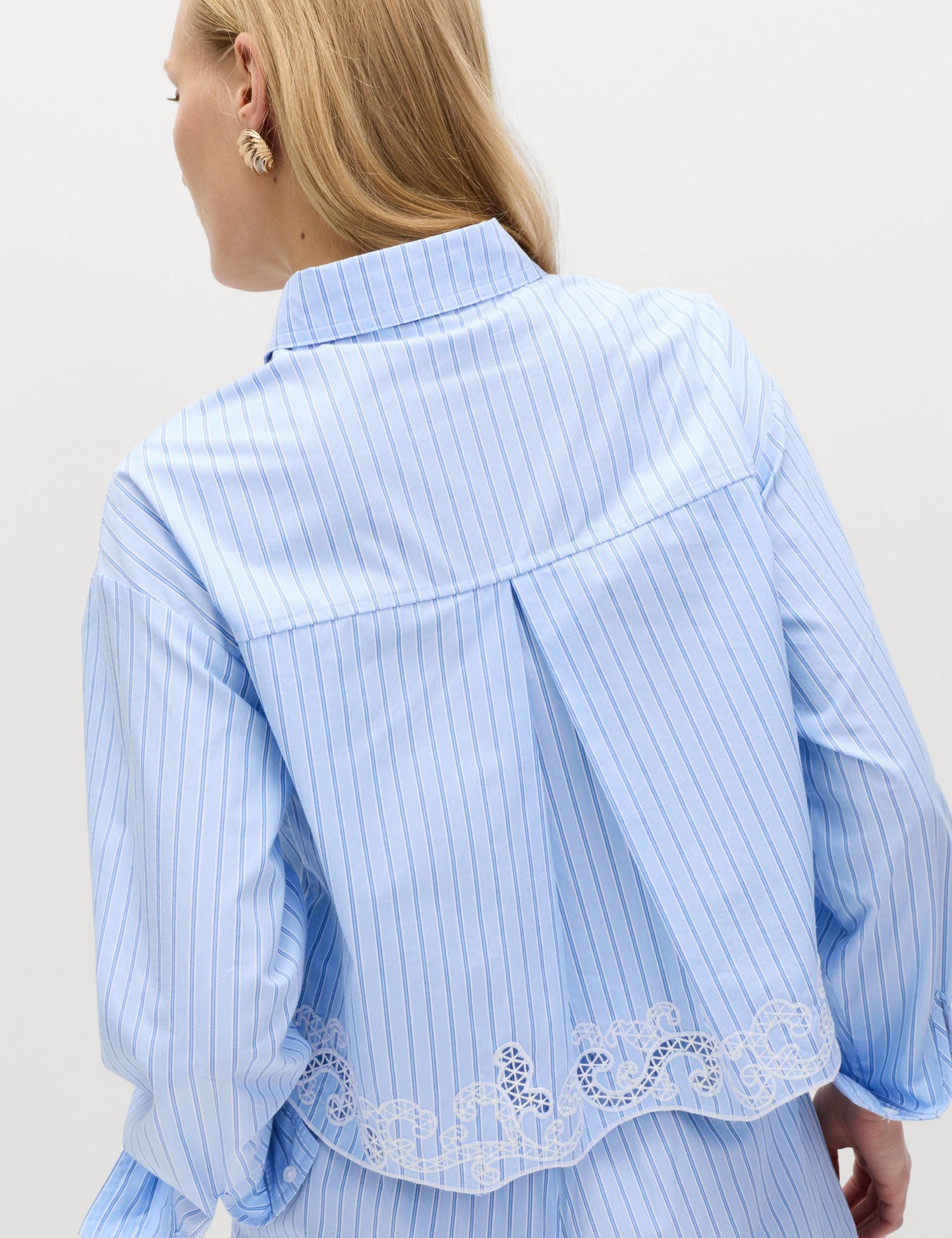 Pure Cotton Embroidered Striped Shirt