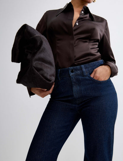 Pure Cotton High Waisted Wide Leg Jeans