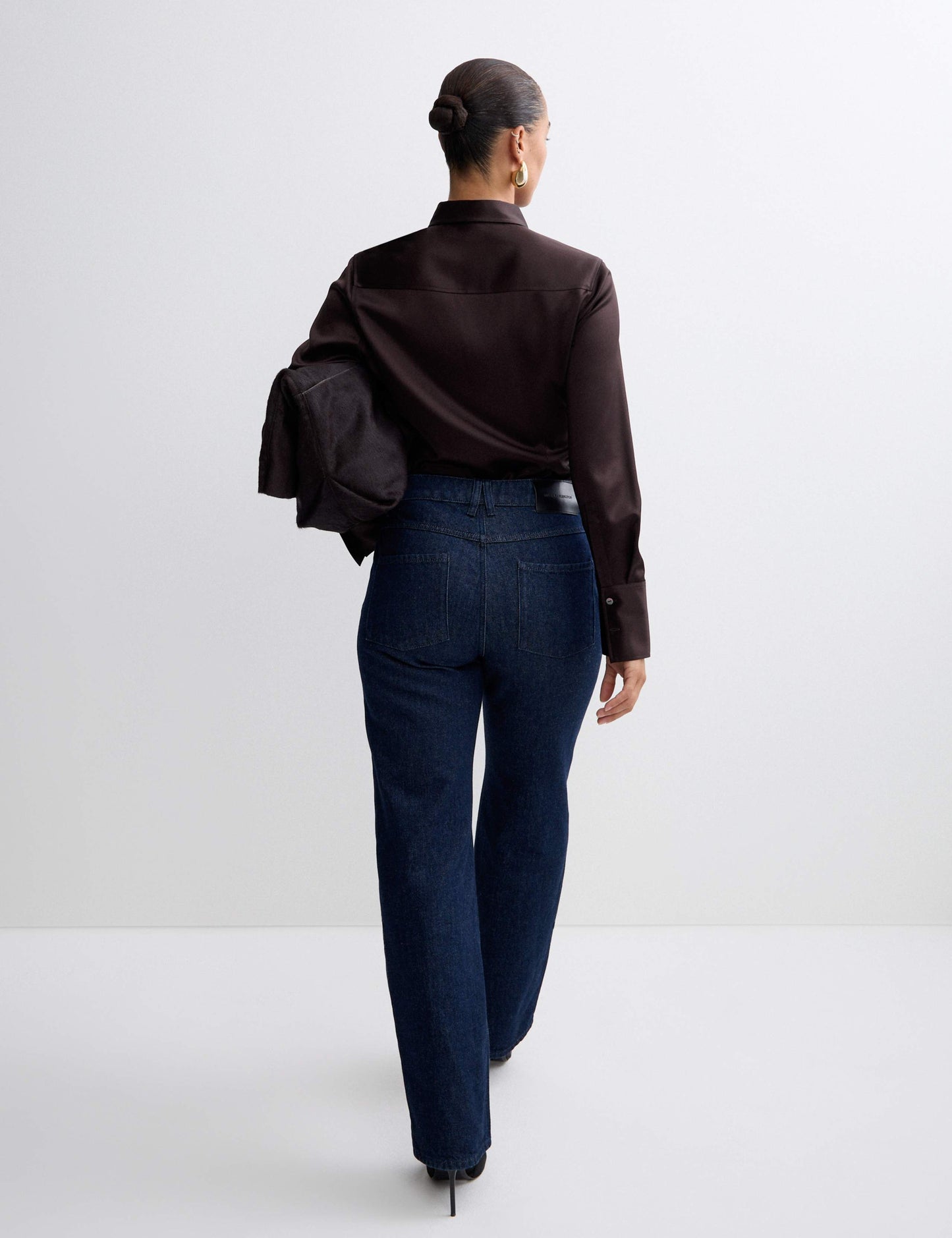 Pure Cotton High Waisted Wide Leg Jeans