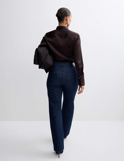 Pure Cotton High Waisted Wide Leg Jeans