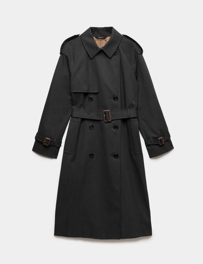 Pure Cotton Longline Trench Coat