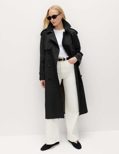 Pure Cotton Longline Trench Coat