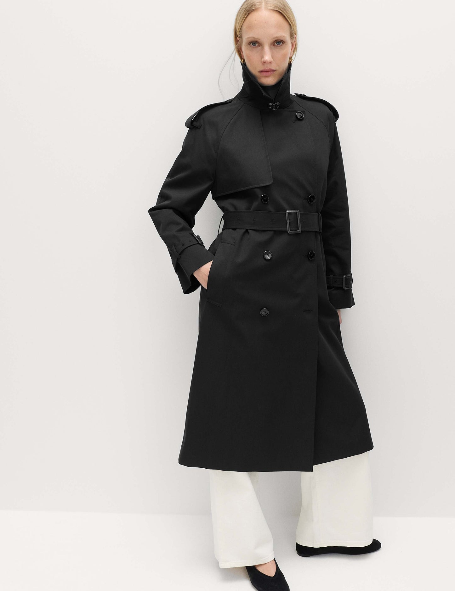 Pure Cotton Longline Trench Coat