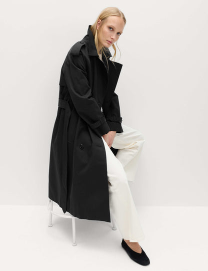 Pure Cotton Longline Trench Coat