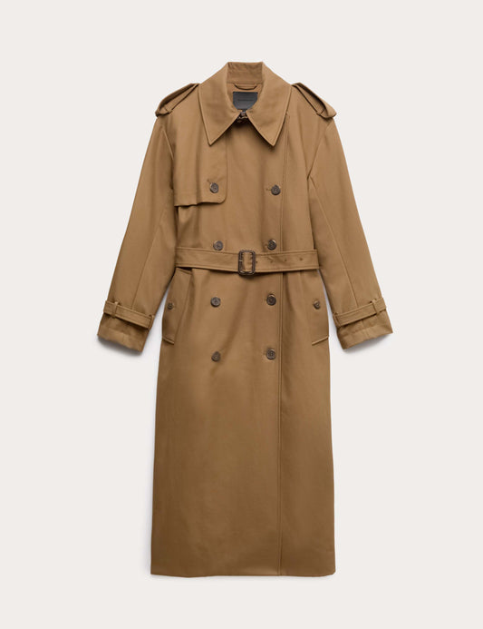 Pure Cotton Longline Trench Coat