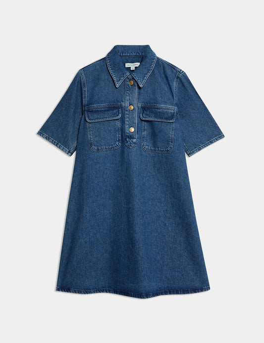 Pure Cotton Mini Shirt Dress