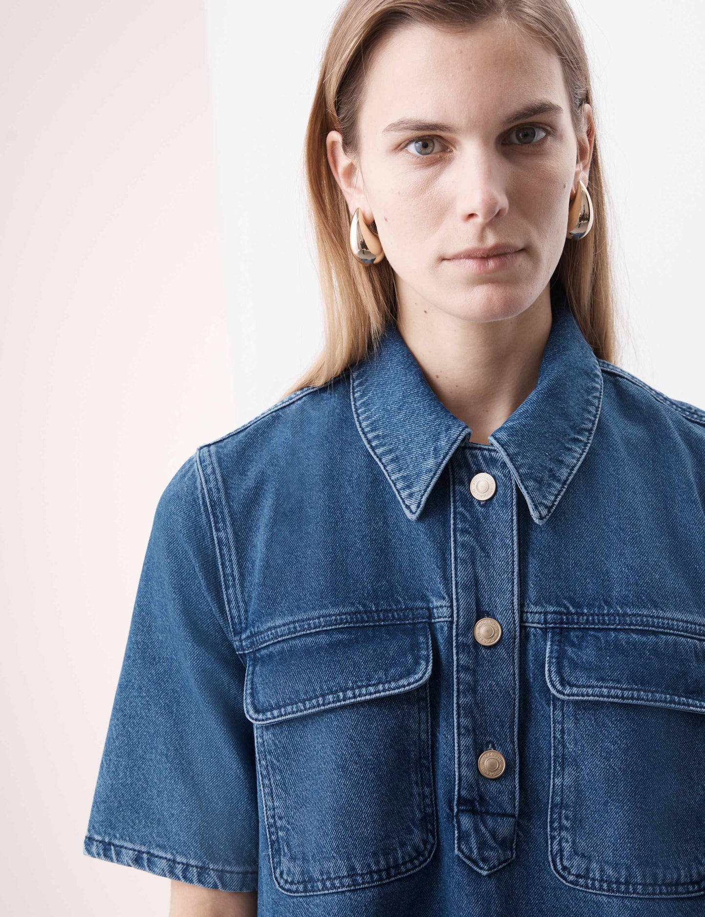 Pure Cotton Mini Shirt Dress