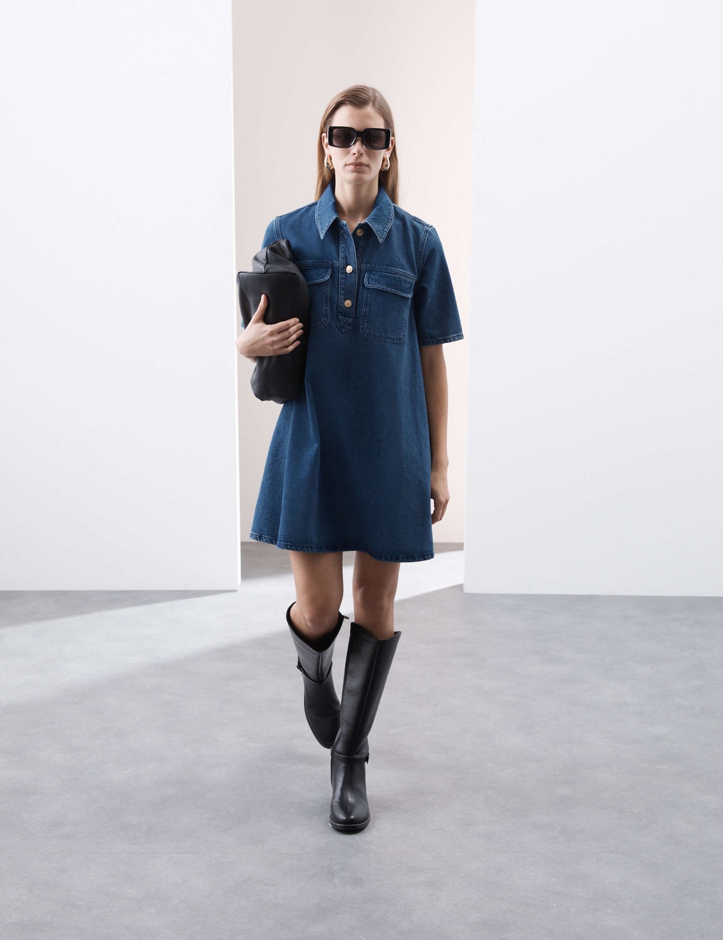 Pure Cotton Mini Shirt Dress