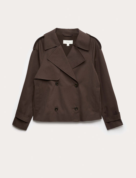 Pure Cotton Short Trench Coat