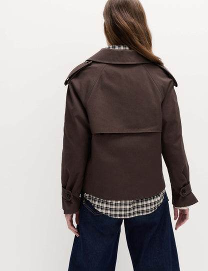 Pure Cotton Short Trench Coat
