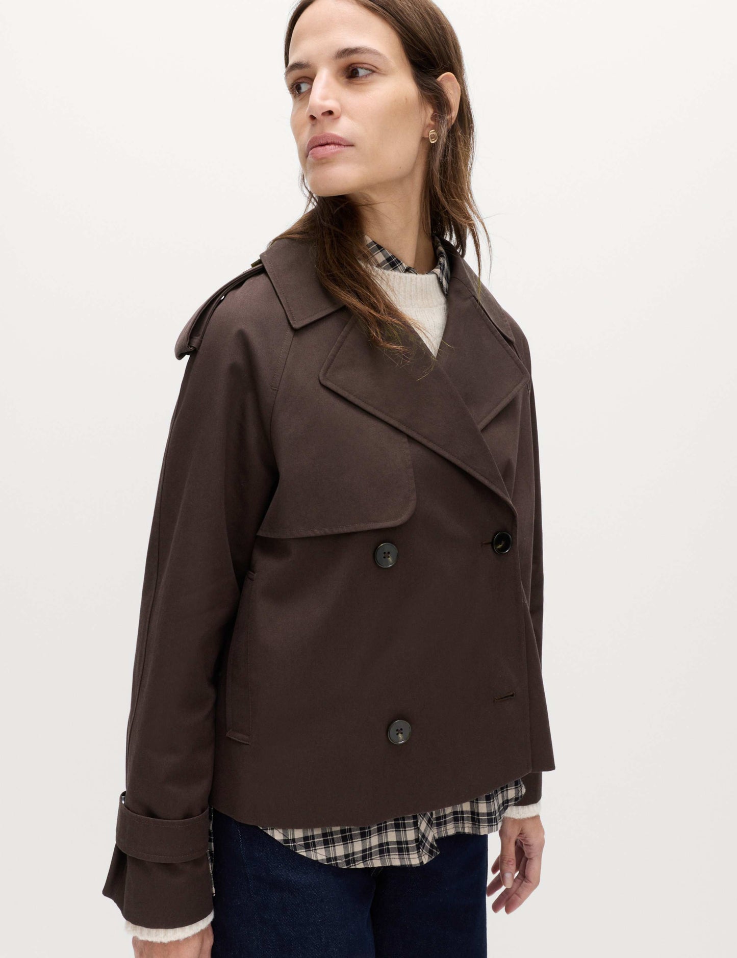 Pure Cotton Short Trench Coat