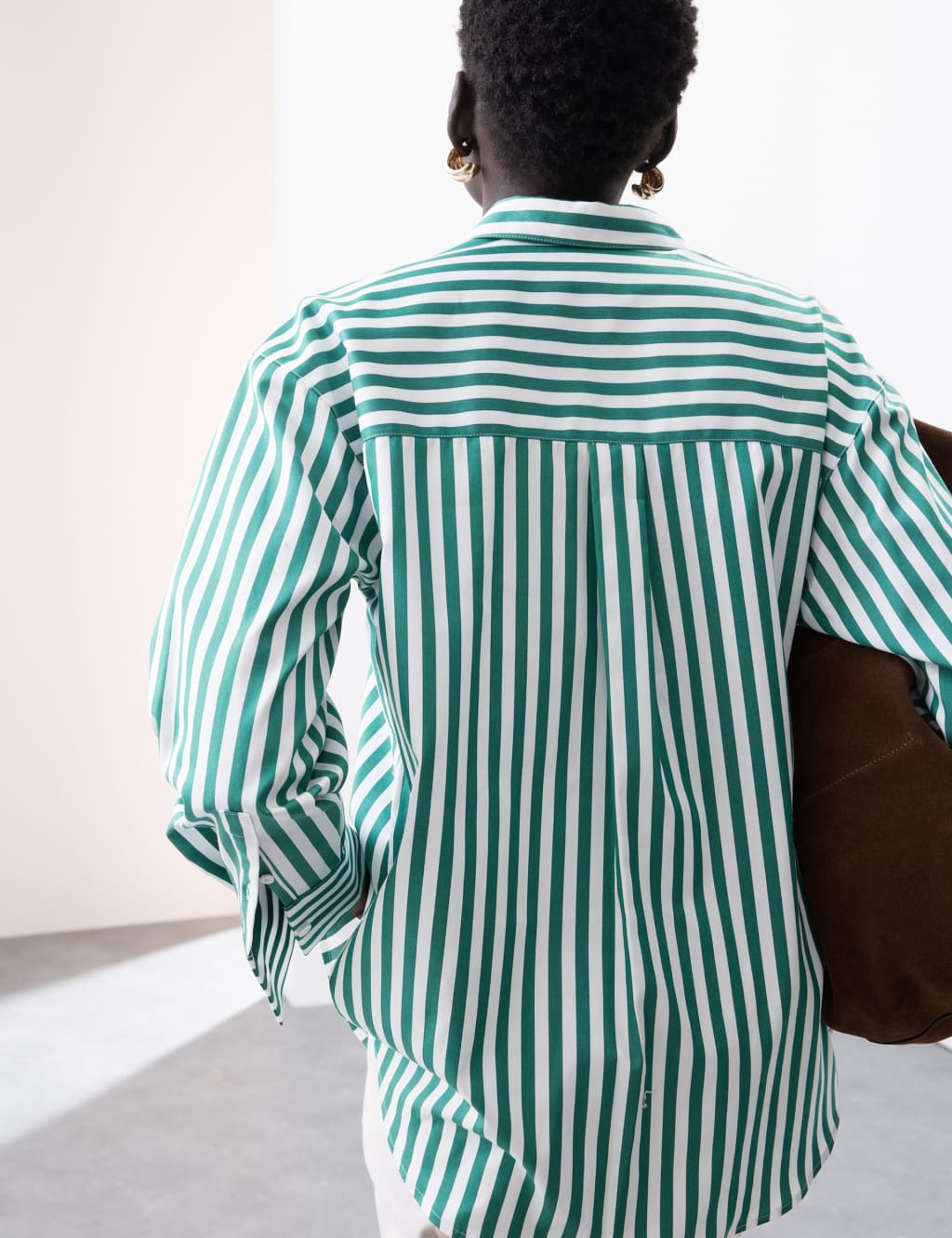 Pure Cotton Striped Collared Relaxed Shirt