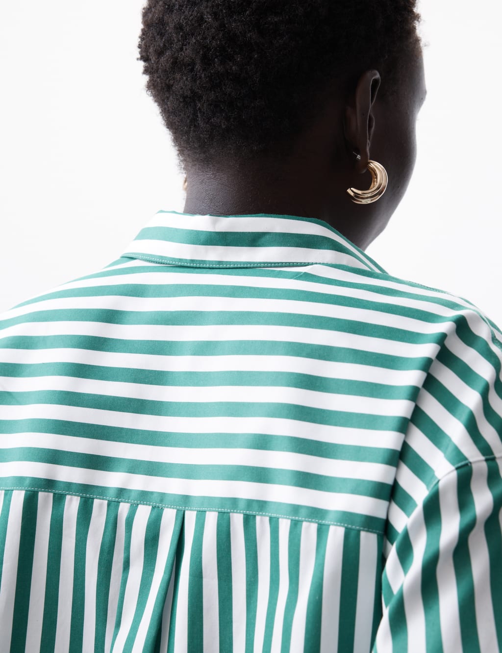 Pure Cotton Striped Collared Relaxed Shirt