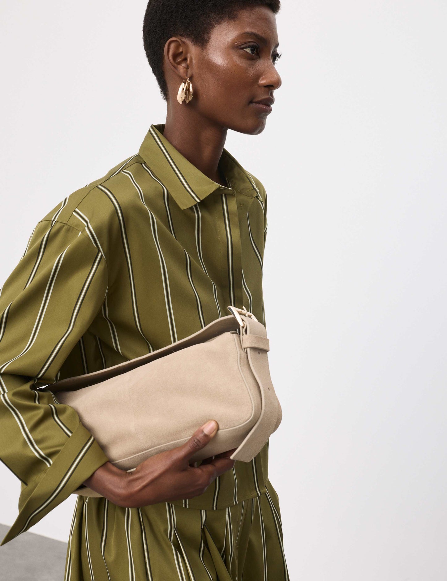 Pure Cotton Striped Cropped Shirt