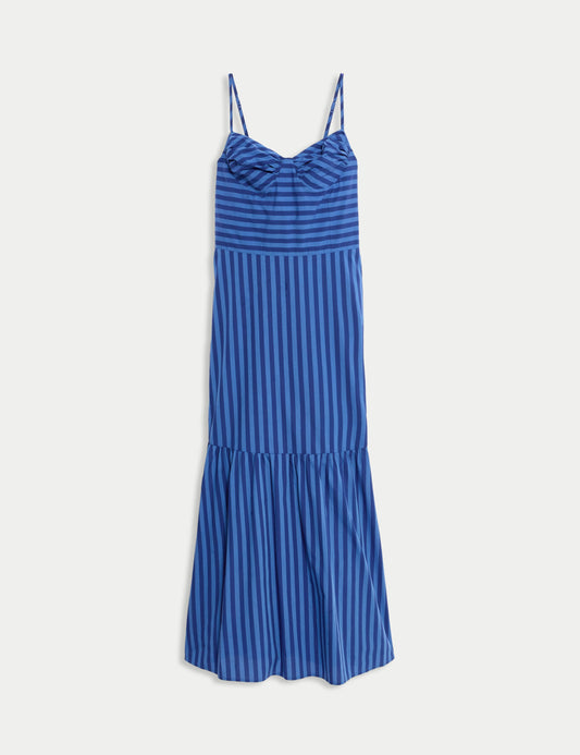 Pure Cotton Striped Midaxi Cami Dress
