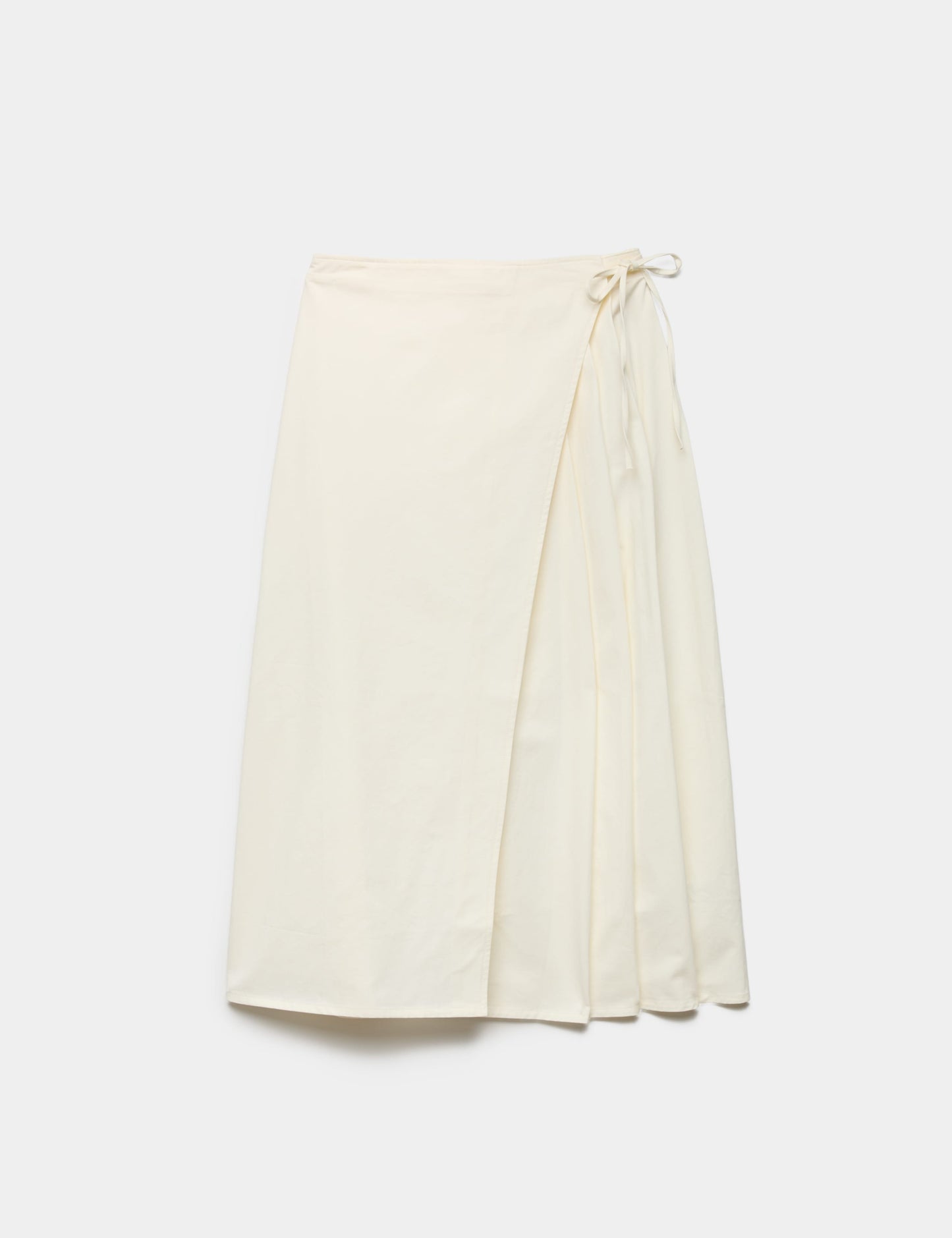 Pure Cotton Wrap Tie Side Midi Skirt