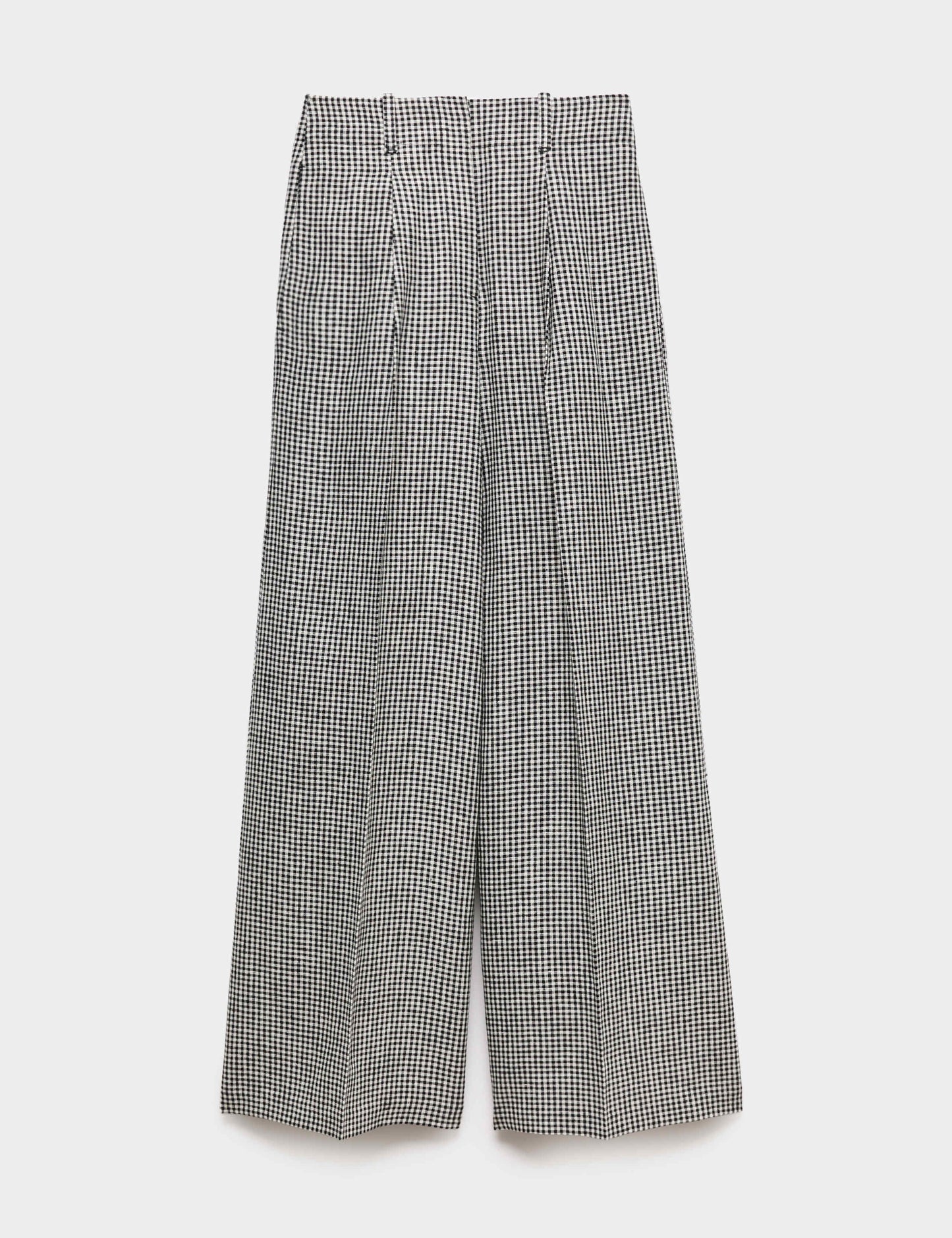 Pure Linen Checked Pleat Front Trousers