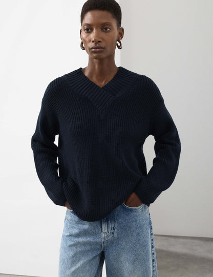 Pure Merino Wool V-Neck Jumper