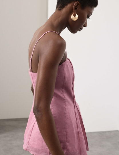 Pure Ramie Godet Cami Top