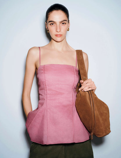 Pure Ramie Godet Cami Top