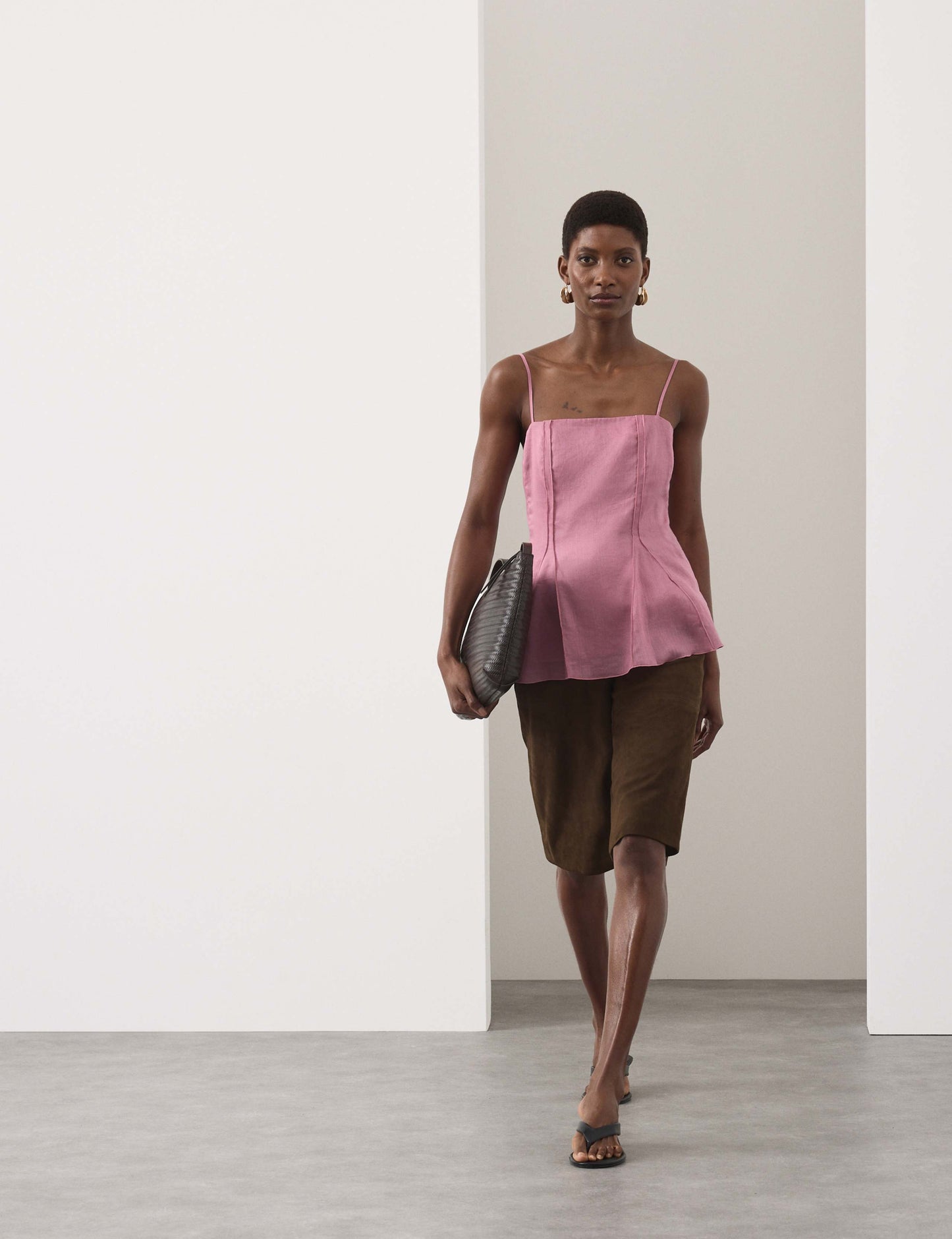 Pure Ramie Godet Cami Top